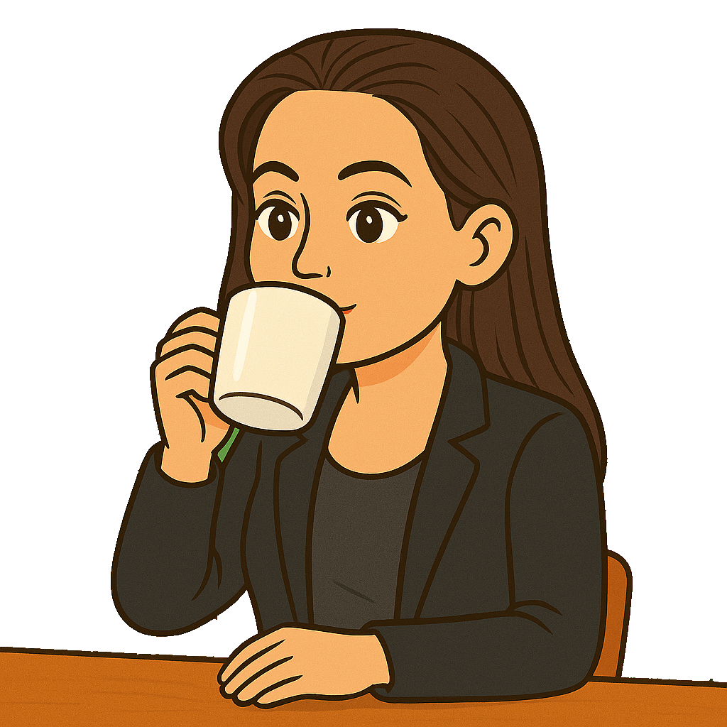 woman at a cafe